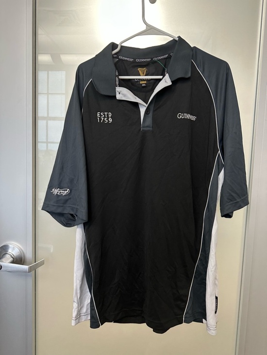 Guinness Other - Guinness Men's XXL Black White Sport Golf Rugby Polo Shirt ESTD 1759 Embroidered